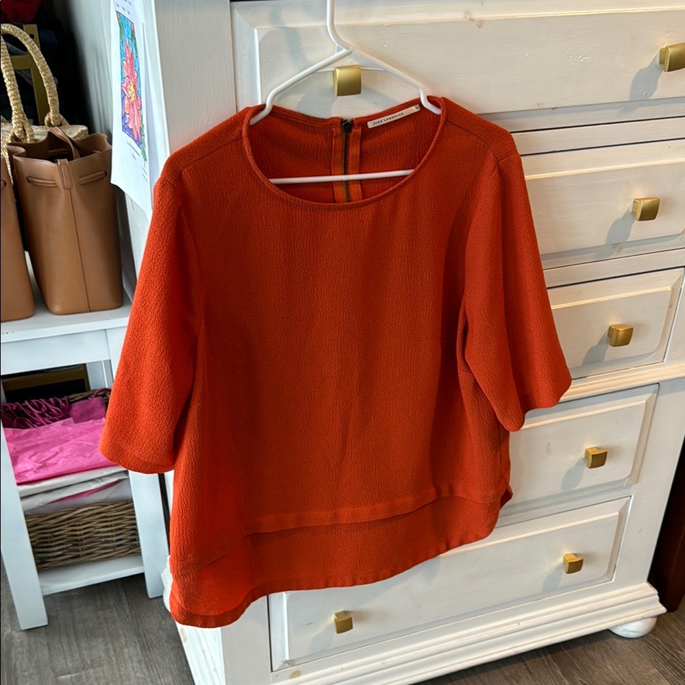 Jane Lamerton Crepe Orange Top